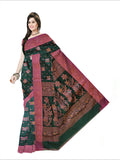 Pradip Fabrics Woven Soft Handloom Dark Green  Color Saree