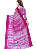 Pradip Fabrics Woven  Pink and white Color  Pure viscous Soft Print Handloom Saree