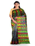 Pradip Fabrics Ethnic Women's Tant Jamdani Black Color Saree