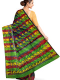 Pradip Fabrics Ethnic Women's Tant Jamdani Black Color Saree
