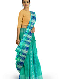 pradip fabrics aqua blue saree
