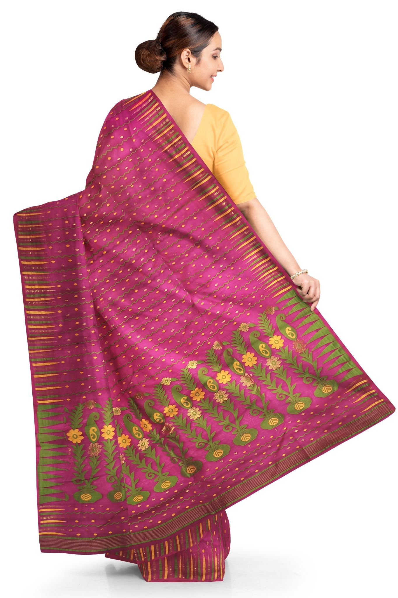 pradip fabrics pure jamdani saree