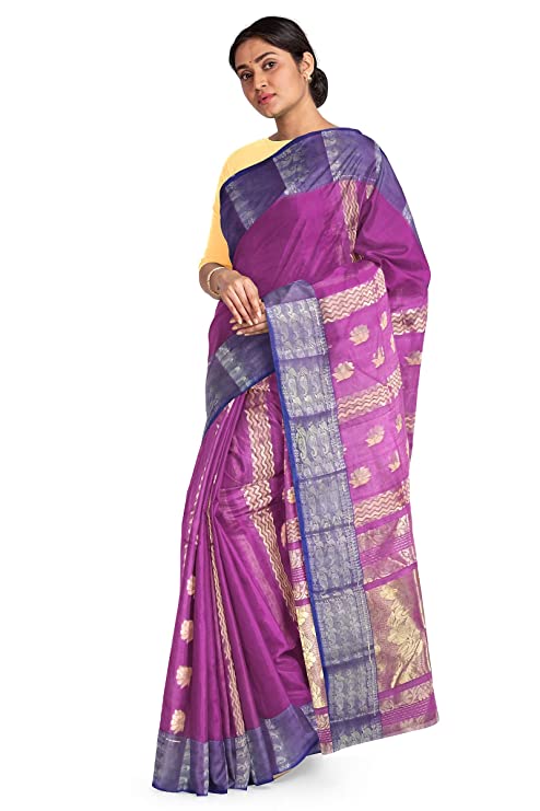 Pradip Fabrics Printed Tant Silk Blend Saree
