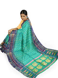 Pradip Fabrics Ethnic Women's All over Tant Jamdani Light Green and Blue Color Saree