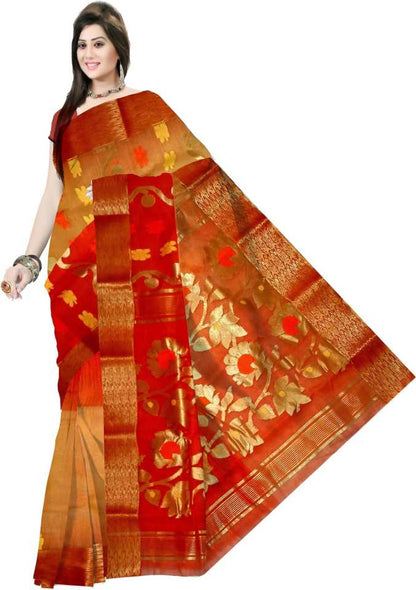 bengal handloom tant tussar silk 2d bumper saree