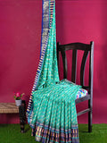 Pradip Fabrics Ethnic Women's All over Tant Jamdani Light Green and Blue Color Saree