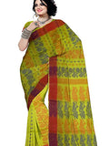 Pradip Fabrics Woven Tant Cotton All Over Dhakai Jamdani Yellow color Saree