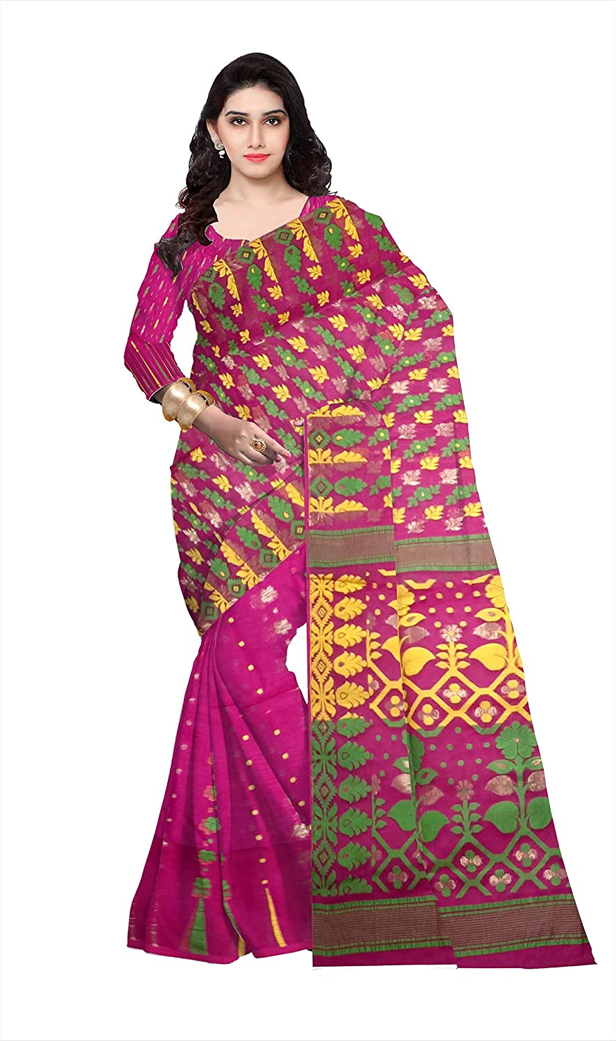 woven floral design soft dhakai jamdani under 3000