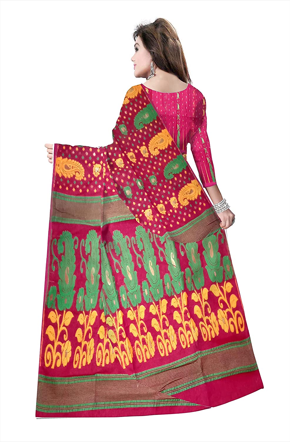 woven floral design soft dhakai jamdani under 3000