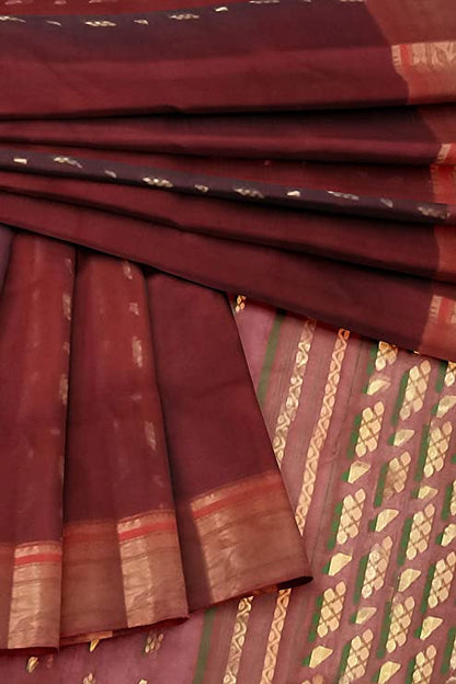 Pradip Fabrics Woven Tant Cotton Blend Saree