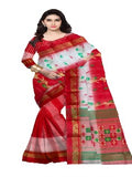 Pradip Fabrics Ethnic Women's Tant Silk Red and Yellow Color Saree