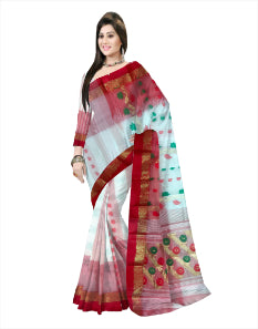 Pradip Fabrics Ethnic Women's Cotton Tant Gap Jamani  Saree