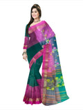 Pradip Fabrics Ethnic Women's Tant Silk Red and Yellow Color Saree