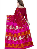 Pradip Fabrics Woven Tant Silk Red Color Saree