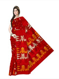 Pradip Fabrics Woven Tant Silk Red Color Saree