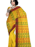 Pradip Fabrics Woven Tant Cotton All Over Dhakai Jamdani Yellow Saree