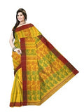 Pradip Fabrics Woven Tant Cotton All Over Dhakai Jamdani Yellow Saree