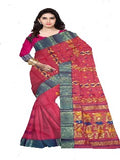 Pradip Fabrics Pure Tant Cotton Dark Pink Color Saree