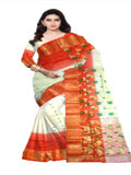 Pradip Fabrics Woven Tant Silk Yellow & Red Color Saree