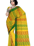 Pradip Fabrics Woven Tant Cotton All Over Dhakai Jamdani Yellow color Saree