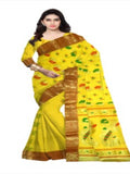 Pradip Fabrics Pure Tant Cotton White (Cream) Color Saree