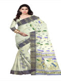 Pradip Fabrics Pure Tant Cotton White (Cream) Color Saree