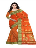 Pradip Fabrics Pure Tant Cotton White (Cream) Color Saree