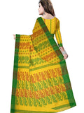 Pradip Fabrics Woven Tant Cotton All Over Dhakai Jamdani Yellow color Saree