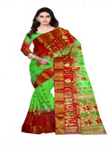 pradip fabrics red green saree