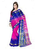 Pradip Fabrics Ethnic Women's Tant Silk Red and Light Green Color Saree