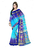 Pradip Fabrics Ethnic Women's Tant Silk Red and Light Green Color Saree