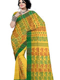 Pradip Fabrics Woven Tant Cotton All Over Dhakai Jamdani Yellow color Saree