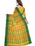 Pradip Fabrics Woven Tant Cotton All Over Dhakai Jamdani Yellow color Saree