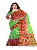 Pradip Fabrics Ethnic Women's Tant Silk Sky blue and Yellow Color Saree