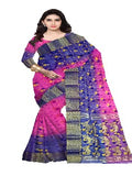 Pradip Fabrics Ethnic Women's Tant Silk Sky blue and Yellow Color Saree