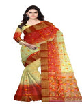 Pradip Fabrics Ethnic Women's Tant Silk Sky blue and Yellow Color Saree