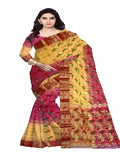 Pradip Fabrics Ethnic Women's Tant Silk Sky blue and Yellow Color Saree