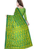 Pradip Fabrics Ethnic Women's Tant Silk Green and Yellow Color Saree