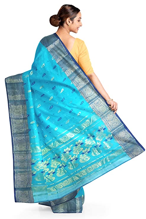 Pradip Fabrics Woven Tant Cotton Blend Saree