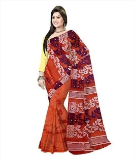 Pradip Fabrics Ethnic Women's Cotton Tant Cotton Light Red Color Saree
