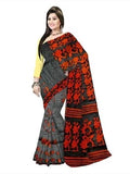 Pradip Fabrics Ethnic Women's Cotton Tant Black Color Saree
