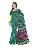 Pradip Fabrics Ethnic Women's Cotton Tant  jamdani Green Color Saree