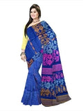 Pradip Fabrics Ethnic Women's Cotton Tant jamdani Dark Blue Color Saree