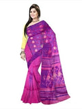 Pradip Fabrics Ethnic Women's Cotton Tant jamdani Magenta Color Jamdani Saree