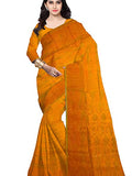 Pradip Fabrics Ethnic Women's Tant Cotton All Over Gap Dhakai Jamdani Yellow Color Saree