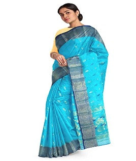 Pradip Fabrics Woven Tant Cotton Blend Saree