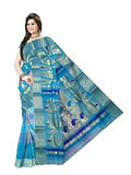 Pradip Fabrics Ethnic Women's Tant Silk Blue Color Saree