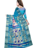Pradip Fabrics Ethnic Women's Tant Silk Blue Color Saree