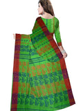 Pradip Fabrics Woven Tant Cotton All Over Dhakai Jamdani Green Saree