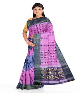 Pradip Fabrics Ethnic Women's Tant Silk Pink Color Saree